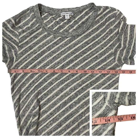 James Perse Striped Tucked Maxi Dress - Gray/White - 1 (Small) - Picture 4 of 13